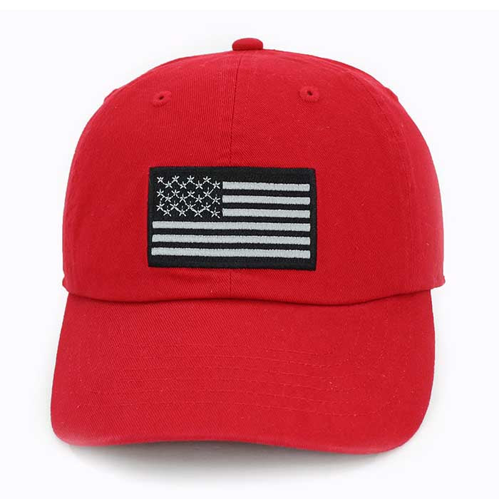 Newhattan 100% Cotton Baseball Caps Embroidered USA Flag US02