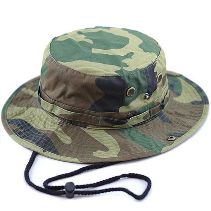 Cotton polyester Camo Safari Bucket hats Foldable Unisex