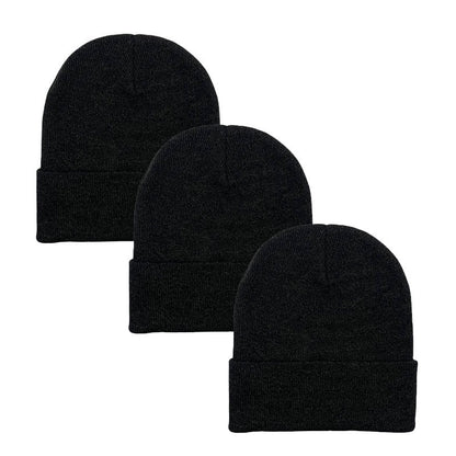 3pack Wholesale Unisex Winter Beanie Hat 3 TONES #3655