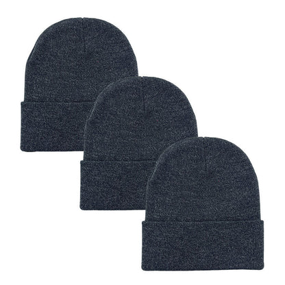 3pack Wholesale Unisex Winter Beanie Hat 3 TONES #3655