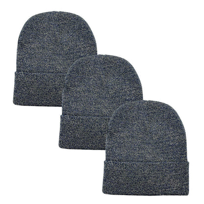 3pack Wholesale Unisex Winter Beanie Hat 3 TONES #3655