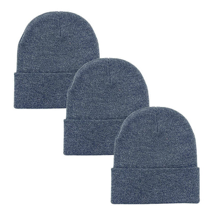 3pack Wholesale Unisex Winter Beanie Hat 3 TONES #3655