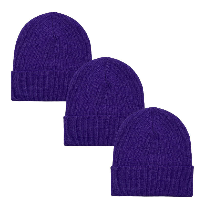 3pack Wholesale Unisex Plain Winter Beanie Hat #3656
