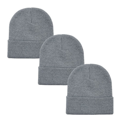 3pack Wholesale Unisex Plain Winter Beanie Hat #3656