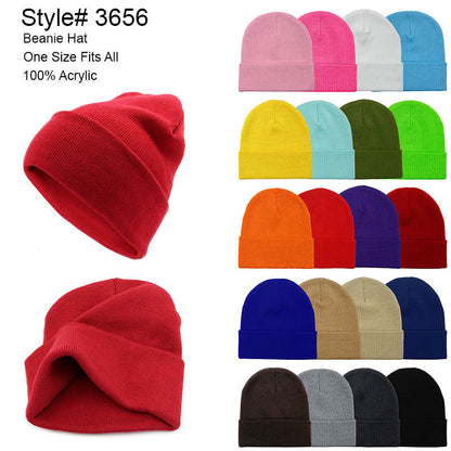 3pack Wholesale Unisex Plain Winter Beanie Hat #3656