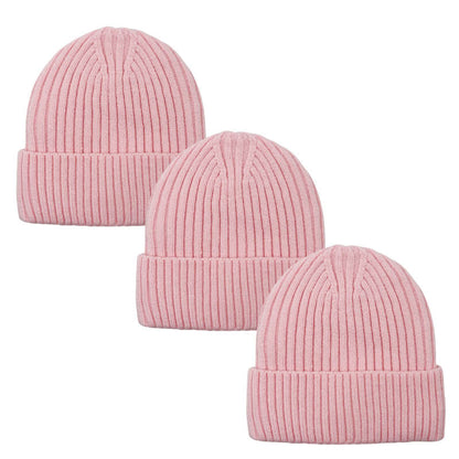3pack Wholesale Unisex Winter Beanie Hat Fur Lining #3657