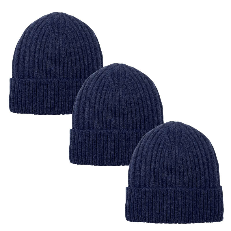 3pack Wholesale Unisex Winter Beanie Hat Fur Lining #3657