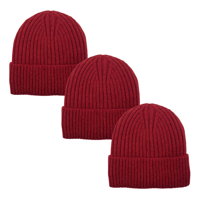 3pack Wholesale Unisex Winter Beanie Hat Fur Lining #3657