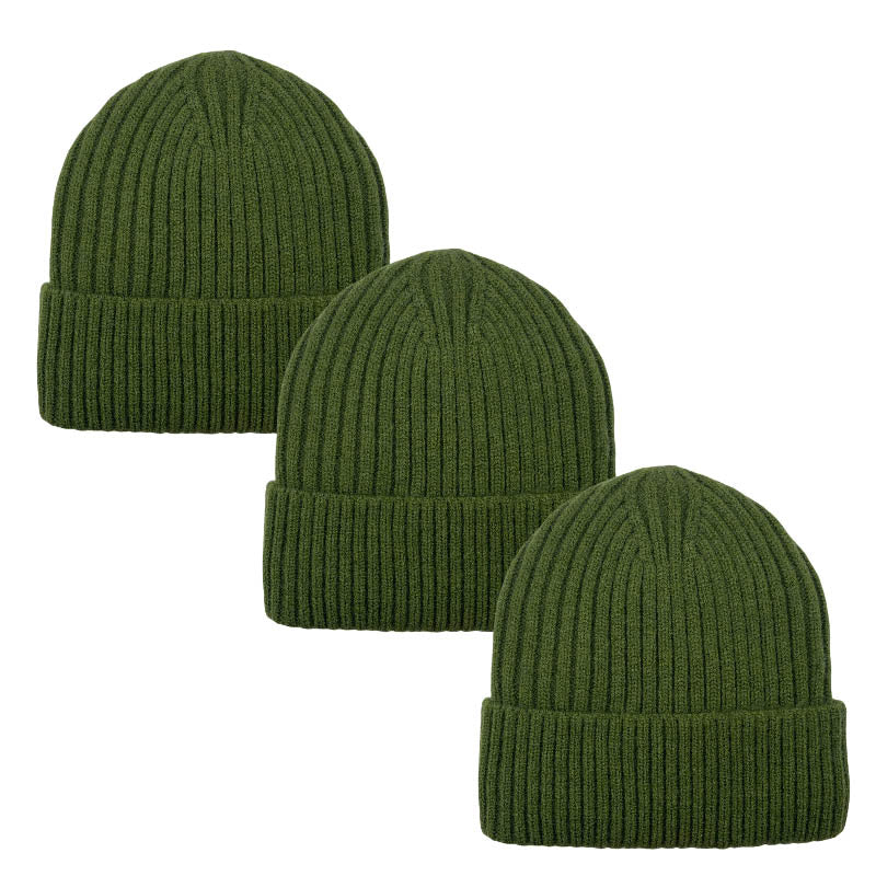 3pack Wholesale Unisex Winter Beanie Hat Fur Lining #3657