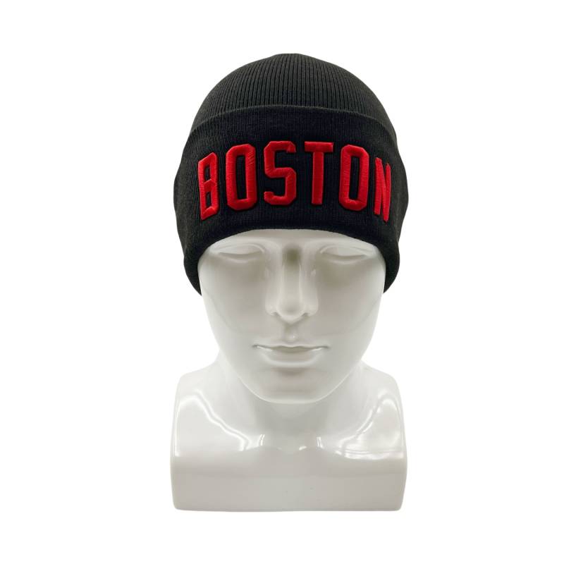 12-pack Wholesale Beanie Hat 3D BOSTON Embroidery #3670