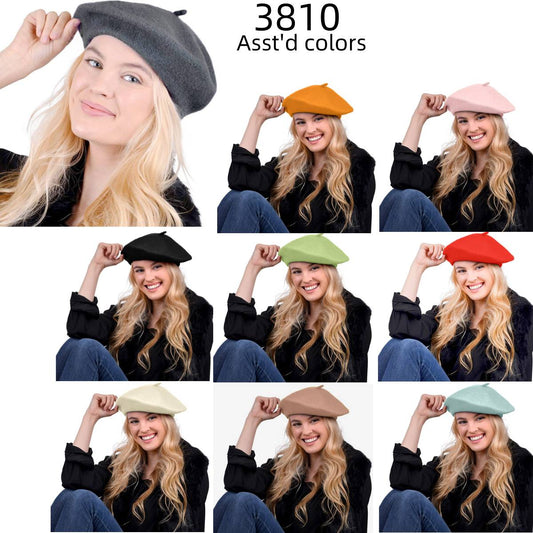 Wholesale Women Beret Hat Winter Knit Hat #3810
