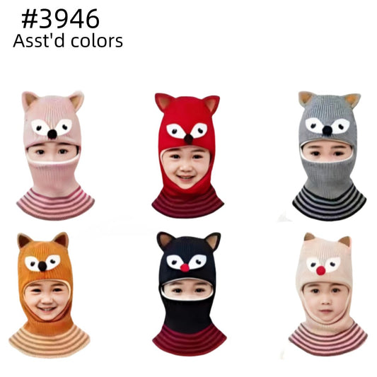 12-pack Wholesale Kid's Hat Fox Mask Hats #3946