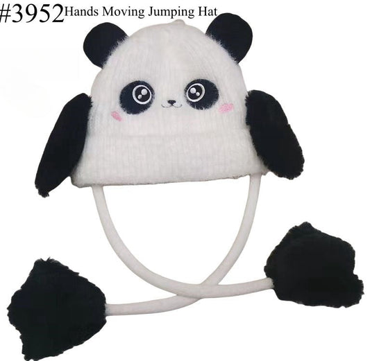 12-pack Wholesale Kid's PandaHat Hand/Ear Moving Jumping Hats #3952
