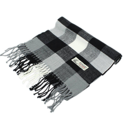 Checkers Cashmere Feel Scarf 12-pack Grey/black/white CM40-1