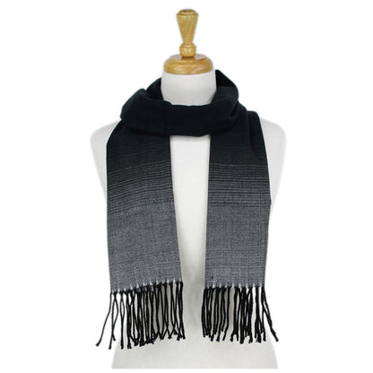 Gradual Color Cashmere Feel Scarf 12-pack Black CM44-1