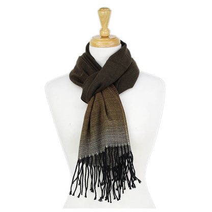 Gradual Color Cashmere Feel Scarf 12-pack Brown CM44-3