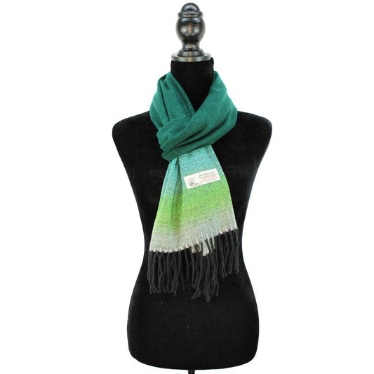 Gradual Color Cashmere Feel Scarf 12-pack Green CM44-6