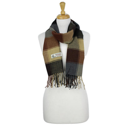Checkers Cashmere Feel Scarf 12-pack Gry/brn/cam/blk CM47-1
