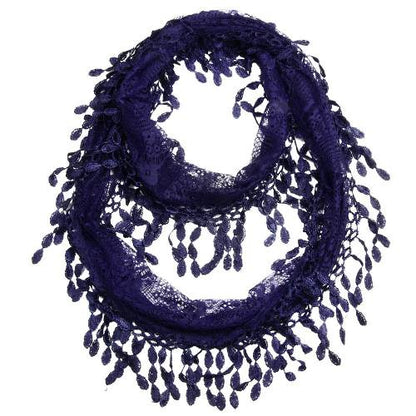 Fashion Tassel Lace Infinity Scarfs