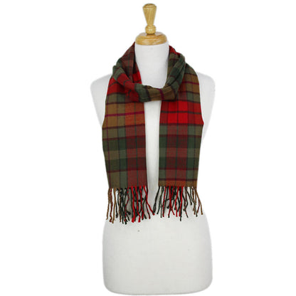 Checkers Cashmere Feel Scarf 12-pack Olive/brn/red CM54-1
