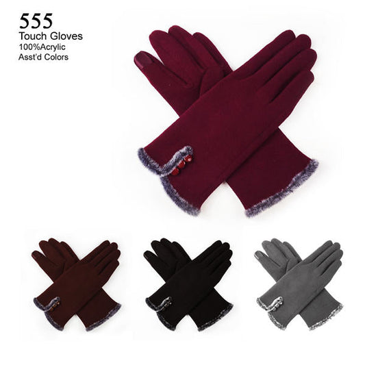 12-pack Wholesale Women's Winter Texting Gloves Touch Screen #555