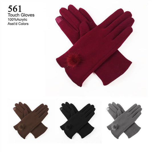 12-pack Wholesale Women's Winter Texting Gloves Touch Screen #561