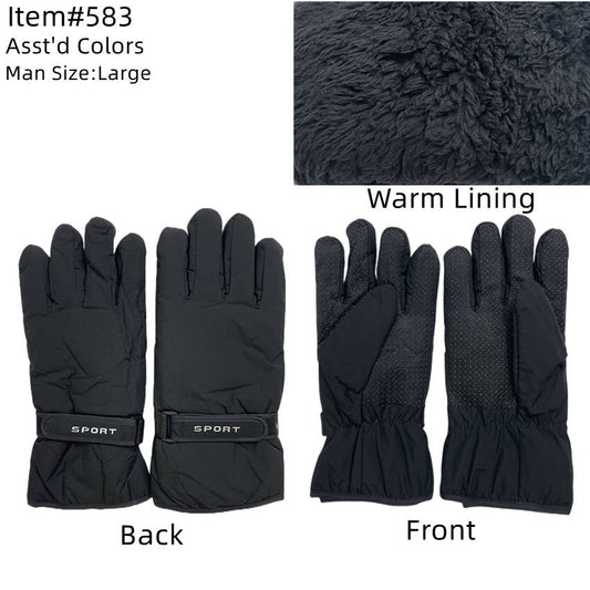 12-pack Wholesale Men's Winter Sport Gloves Ski Gloves #583