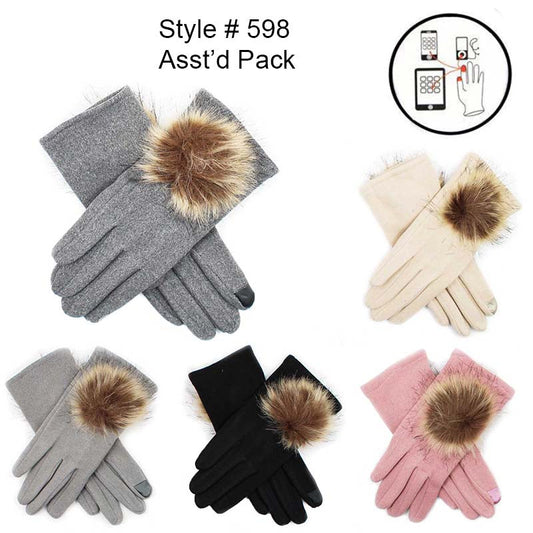 12-pack Wholesale Women's Winter Texting Gloves Touch Screen #598