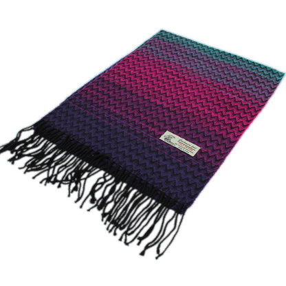 Shevron Cashmere Feel Scarf 12-pack Multi Navy/pink/green CM65-1