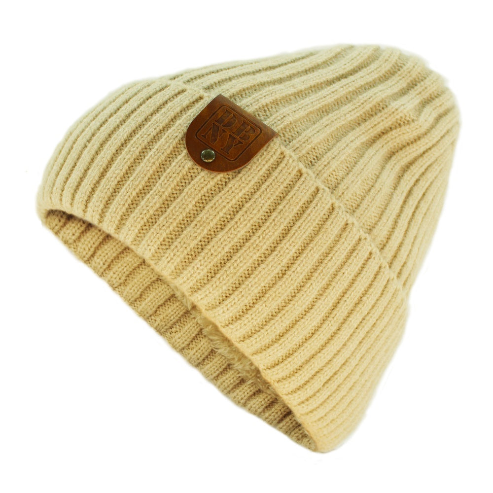 DBNY Winter Beanie Hats Cold Weather Warm Knit Lined Unisex