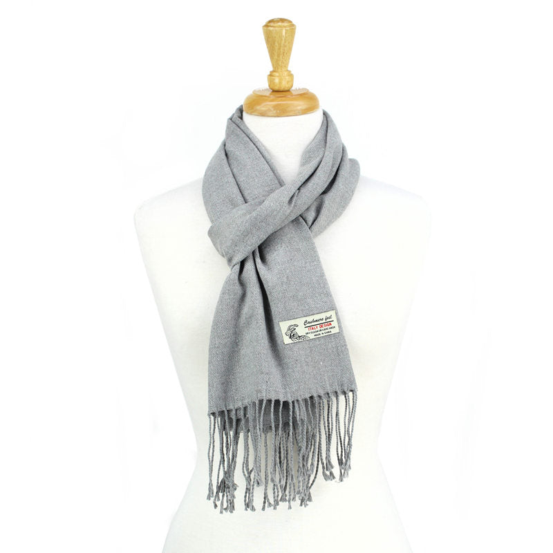 Solid Color Cashmere Feel Scarf 12-pack Light Grey CM19-26