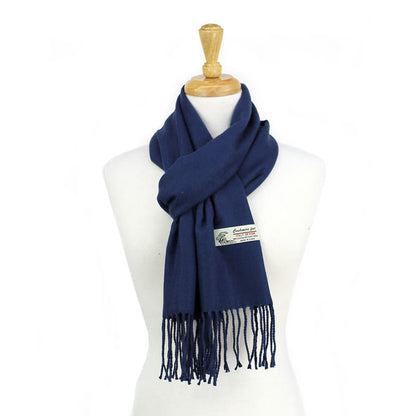 Solid Color Cashmere Feel Scarf 12-pack Navy CM19-2