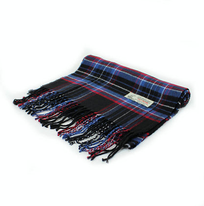 Plaid Cashmere Feel Scarf 12-pack Black CM28-5