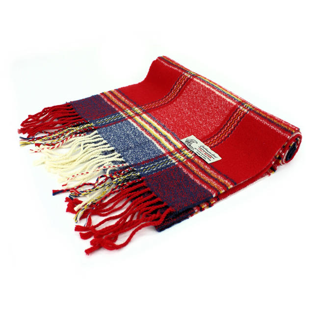 Plaid Cashmere Feel Scarf 12-pack Multi Red/navy/white CM29-5