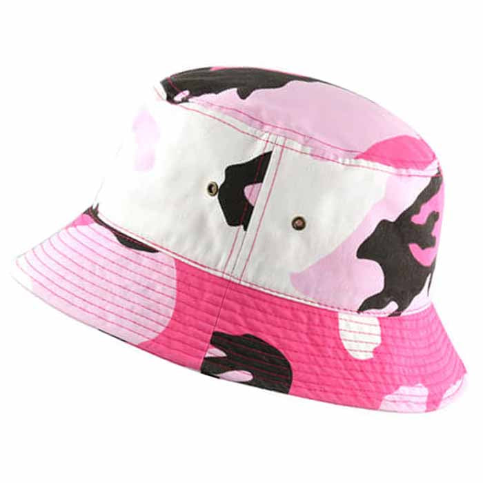 Cotton Polyester Camo Bucket hats Unisex