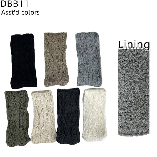 12-pack Women's Cable Knitted Fuzzy Lined Warm Headbands DBB11
