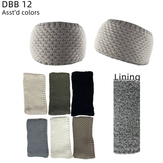 12-pack Women's Cable Knitted Fuzzy Lined Warm Headbands DBB12
