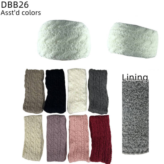 12-pack Women's Cable Knitted Fuzzy Lined Warm Headbands DBB26