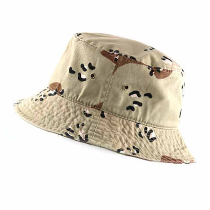 Cotton Polyester Camo Bucket hats Unisex