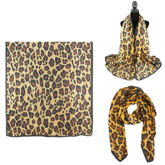 Women 35"X78" Oblong Silky Satin Scarf Shawl F11-27