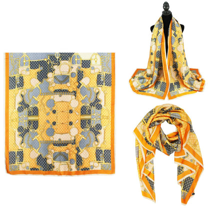 Women 35"X78" Oblong Silky Satin Scarf Shawl F11-28