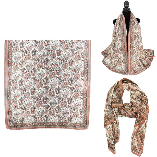 Women 35"X78" Oblong Silky Satin Scarf Shawl F11-40