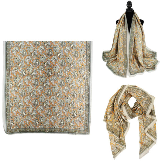 Women 35"X78" Oblong Silky Satin Scarf Shawl F11-42