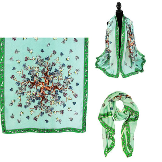 Women 35"X78" Oblong Silky Satin Scarf Shawl F11-49
