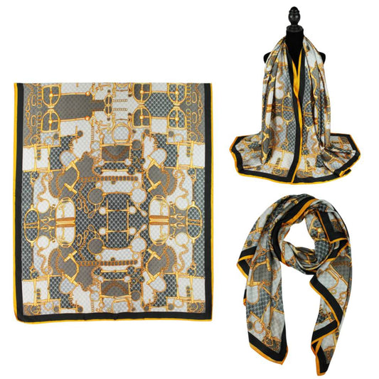 Women 35"X78" Oblong Silky Satin Scarf Shawl F11-61