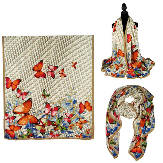 Women 35"X78" Oblong Silky Satin Scarf Shawl F11-62