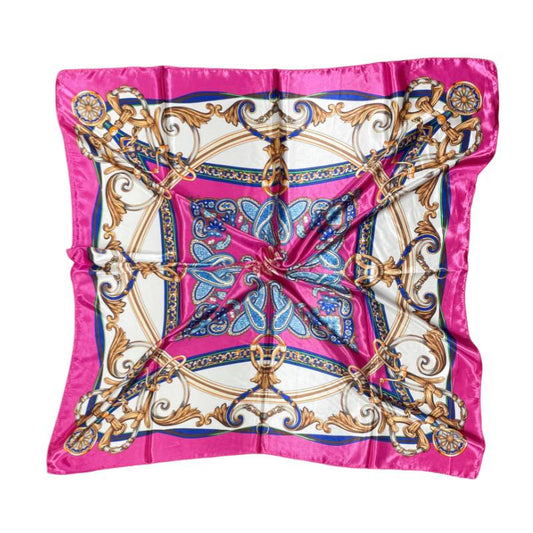 Women 35" Square Silky Satin Scarf Shawl F12-S104-2