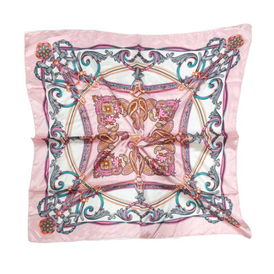 Women 35" Square Silky Satin Scarf Shawl F12-S104-5