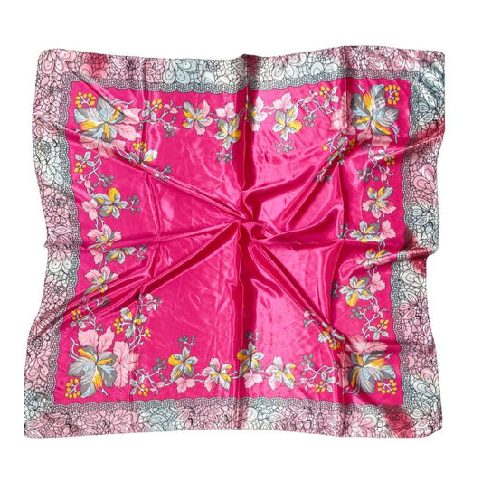 Women 35" Square Silky Satin Scarf Shawl F12-S109-2