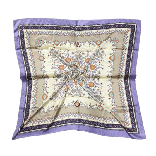 Women 35" Square Silky Satin Scarf Shawl F12-S76-4